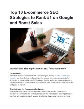 Top 10 E-commerce SEO Strategies to Rank #1 on Google and Boost Sales
