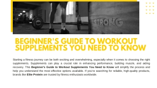 Beginner's Guide to Workout Supplements You Need to Know