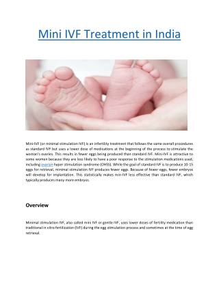 Affordable Mini IVF Treatment in India | Advanced Fertility Solutions