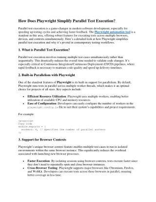 How Does Playwright Simplify Parallel Test Execution