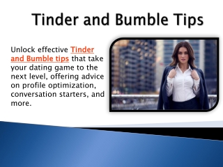 Tinder and Bumble Tips