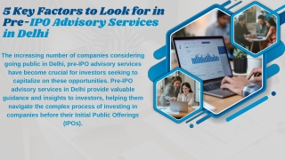 5 Key Factors to Look for in Pre-IPO Advisory Services in Delhi