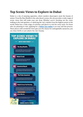 Top Scenic Views to Explore in Dubai