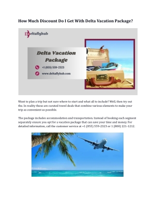 How Much Discount Do I Get With Delta Vacation Package