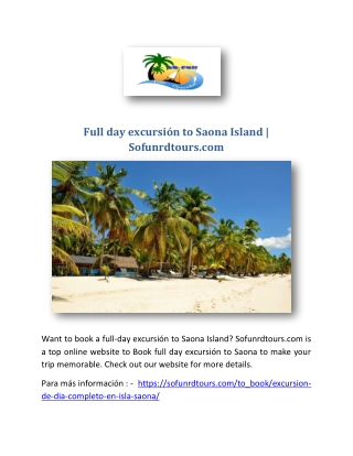 Full day excursión to Saona Island