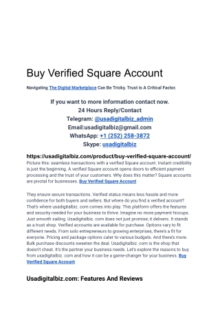 Buy Verified Square Account