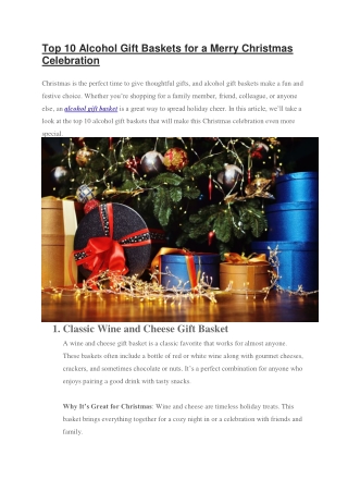 Top 10 Alcohol Gift Baskets for a Merry Christmas Celebration