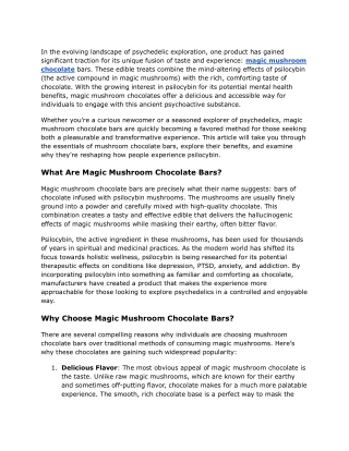 Is Magic Mushroom Chocolate Safe for Beginners to Try?