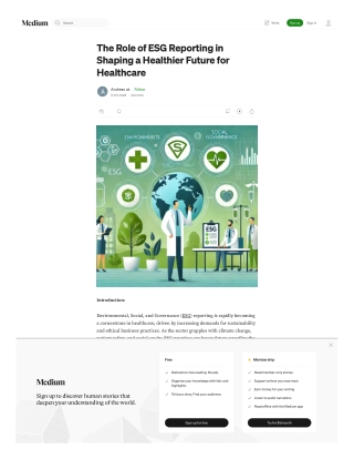 The Role of ESG Reporting in Healthcare Building a Sustainable Future