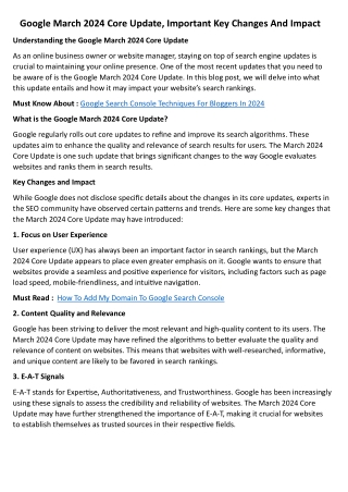 Google March 2024 Core Update