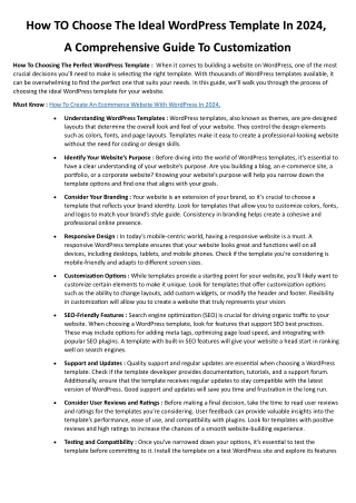 How TO Choose The Ideal WordPress Template In 2024