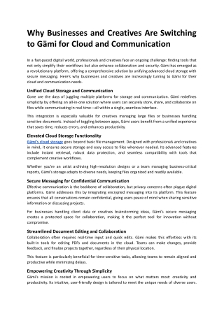 Why Businesses and Creatives Are Switching to Gämi for Cloud and Communication.docx