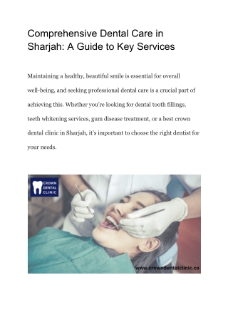 Comprehensive Dental Care in Sharjah_ A Guide to Key Services