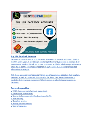 Top 6.55 Sites To Buy Verified USA Facebook Accounts  For Sale In This 2025