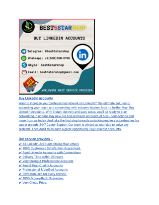 Top 6.55 Sites To Buy Verified LinkedIn accounts  For Sale In This 2025