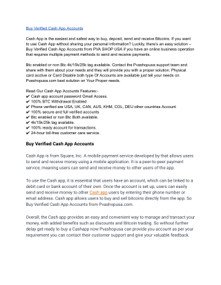 Buy Verified Cash App Accounts