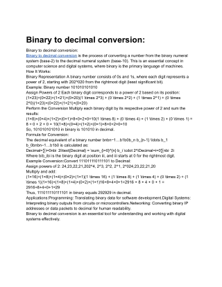Binary to decimal conversion_
