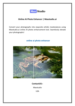 Online Ai Photo Enhancer Maxstudio