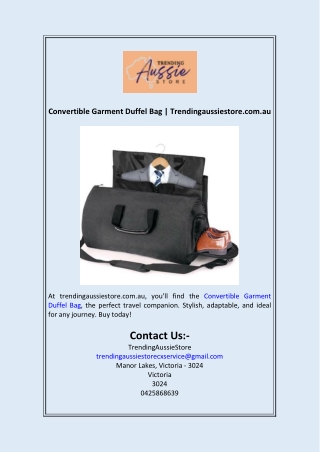 Convertible Garment Duffel Bag  Trendingaussiestore.com.au