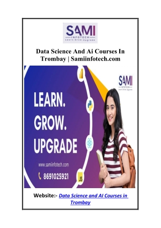 Data Science And Ai Courses In Trombay  Samiinfotech.com