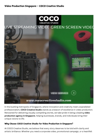 Video Production Singapore – COCO Creative Studio