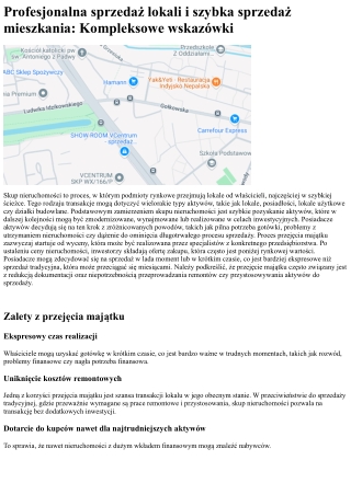 Skup nieruchomości i szybka sprzedaż nieruchomości