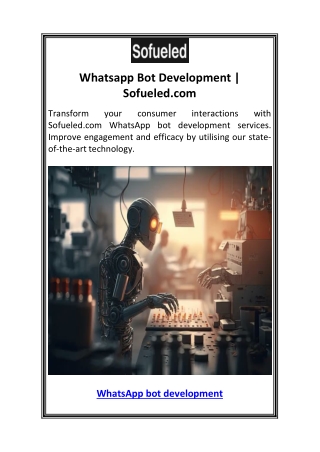 Whatsapp Bot Development  Sofueled.com