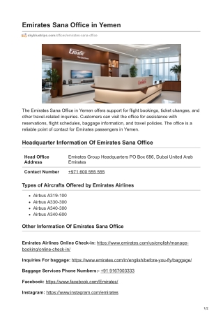 Emirates Sana Office in Yemen