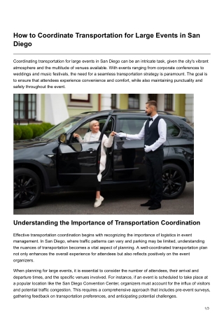 How to Coordinate Transportation for Large Events in San Diego