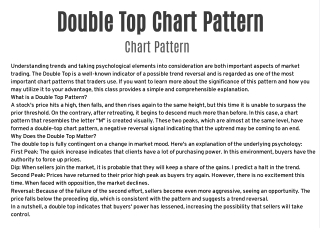 Double Top Chart Pattern