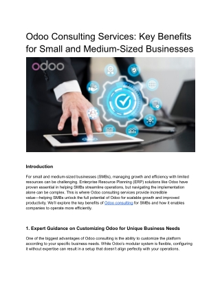 Odoo Consulting Services_ Key Benefits for Small and Medium-Sized Businesses