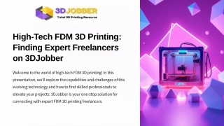 Elevate Your Projects with Expert FDM 3D Printing Freelancers on 3DJobber