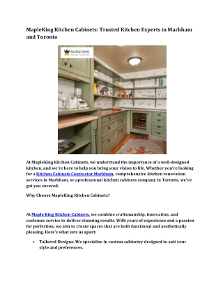 MapleKing Kitchen Cabinets Trusted Kitchen Experts in Markham and Toronto