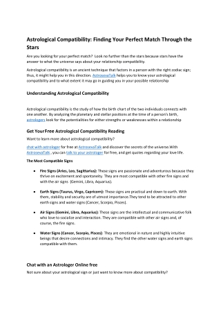 Astrological Compatibility