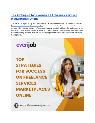 Top Strategies for Success on Freelance Services Marketplaces Online