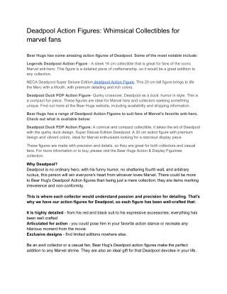 Deadpool Action Figures_ Whimsical Collectibles for marvel fans