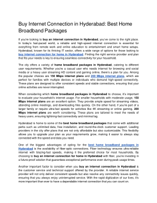 Buy Internet Connection in Hyderabad_ Best Home Broadband Packages.docx