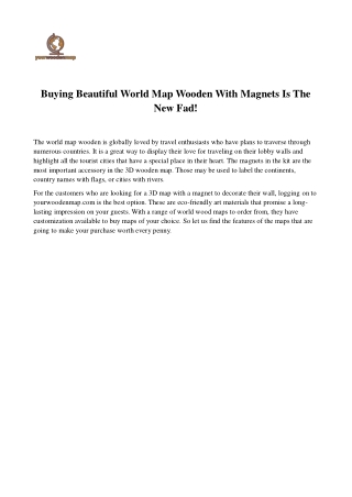 wooden map the world