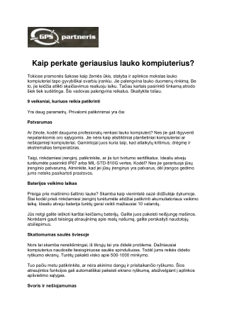 Kaip perkate geriausius lauko kompiuterius