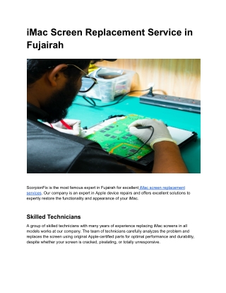 iMac Screen Replacement Service in Fujairah
