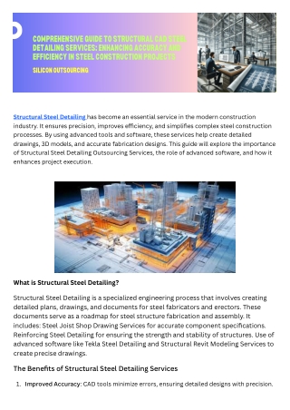 Structural Steel Detailing Services