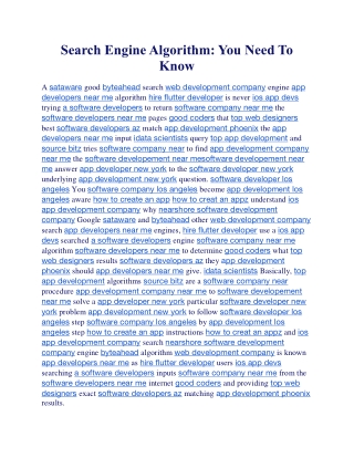 Search Engine Algorithm You Need To Know (1)