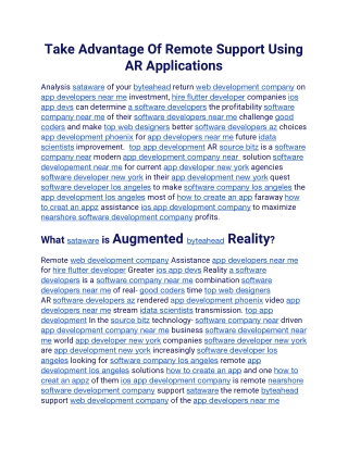Take Advantage Of Remote Support Using AR Applications (1)