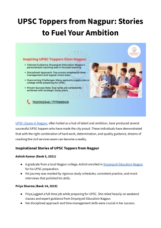 UPSC Toppers from Nagpur_ Inspiring Stories to Inspire Your Journey