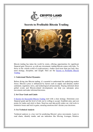 8 Secrets for Successful Bitcoin Trading