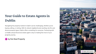 Choosing the Right Estate Agents in Dublin: A Comprehensive Guide by Fair Deal