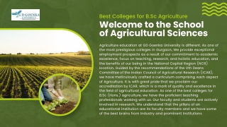 Best Colleges for B.Sc Agriculture - GDGoenka University