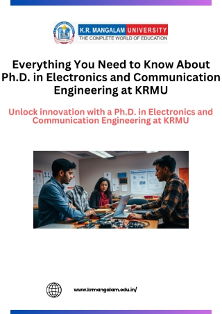 Everything You Need to Know About Ph.D. in Electronics and Communication Engineering at KRMU