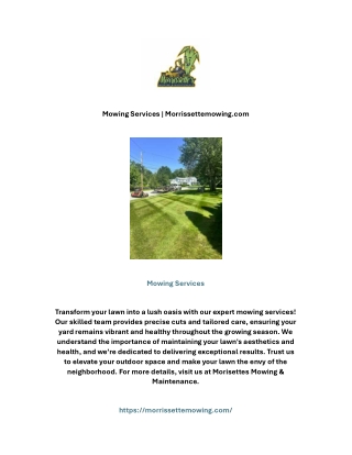 Mowing Services | Morrissettemowing.com