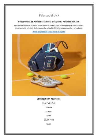 Bolsas Unisex de Pickleball a la Venta en España | Palapadelpick.com